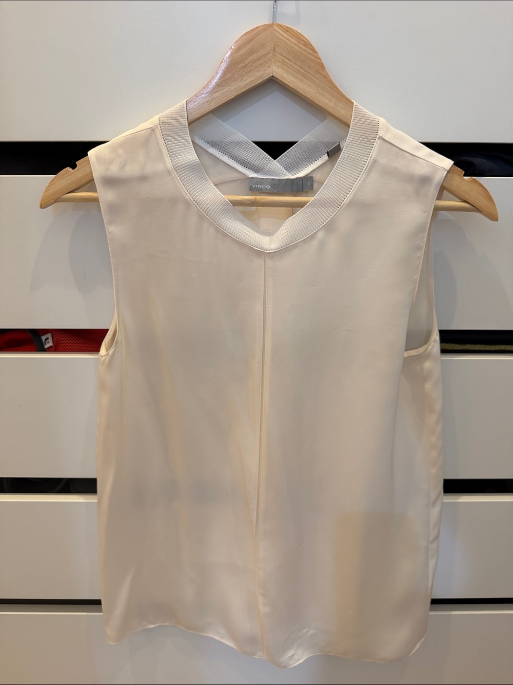 Vince Cream Sleeveless V-Neck Camisole